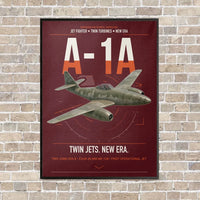 Thumbnail for Messerschmitt Me 262A-1a vertical canvas print - framed - dark red background