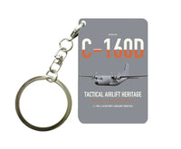 Thumbnail for Transall C-160D design on gray designed key chain, double-side print