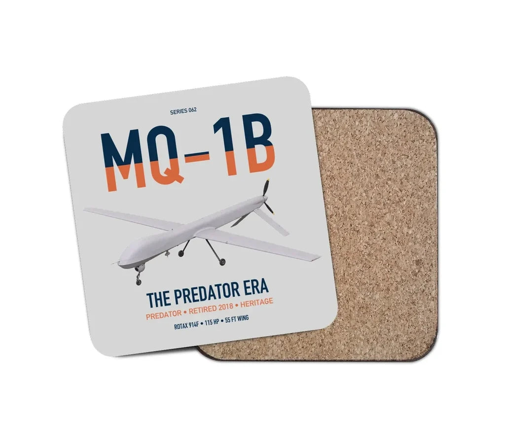 MQ-1B Predator design on light gray 1 piece coaster