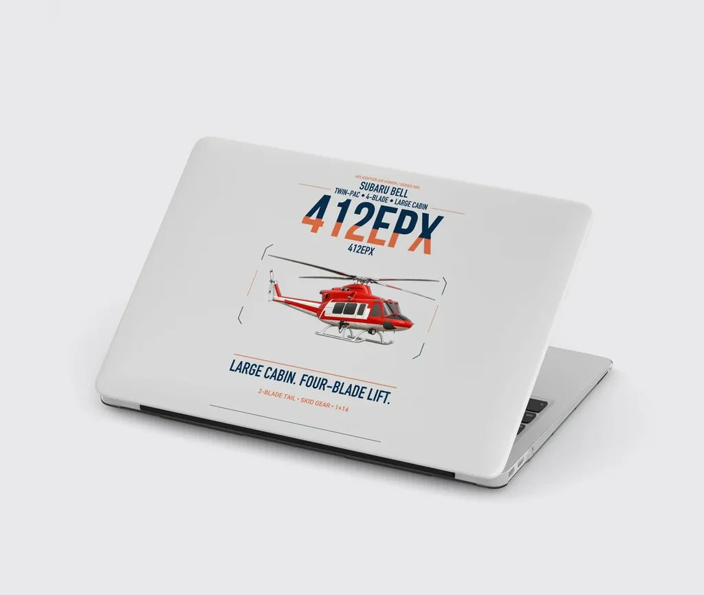 SUBARU Bell 412EPX design on light gray MacBook case