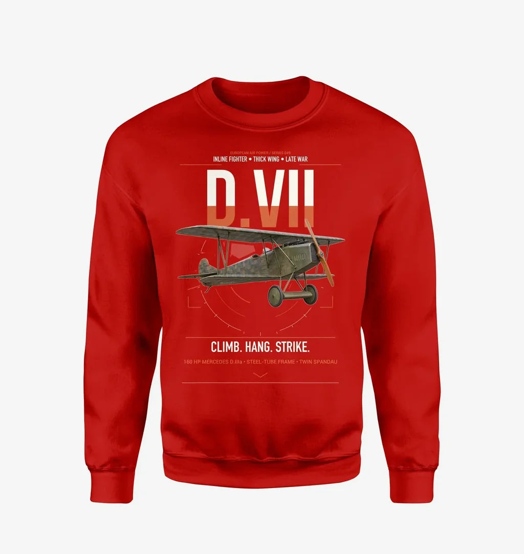 Fokker D.VII design on red sweatshirt