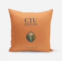 Thumbnail for Chengdu Shuangliu International Airport (CTU) design on orange pillow