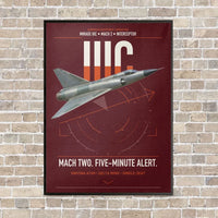Thumbnail for Dassault Mirage IIIC vertical canvas print - framed - dark red background