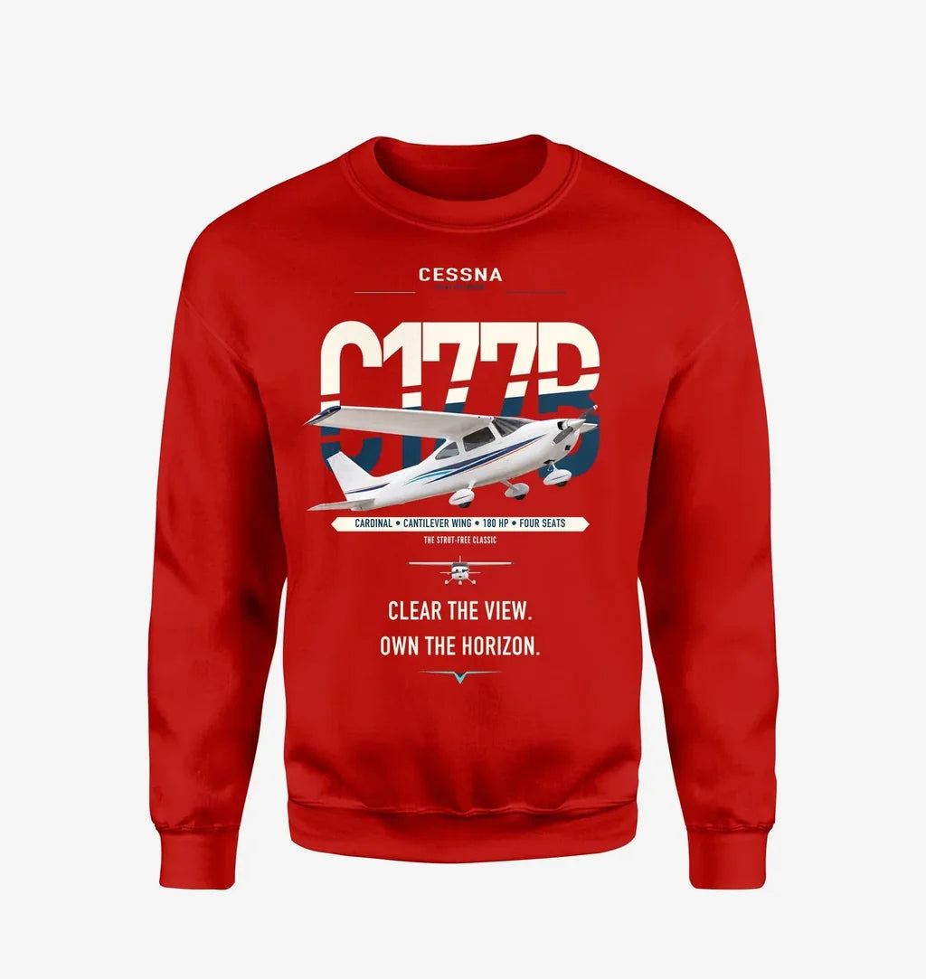 Cessna 177B Cardinal design on red sweatshirt