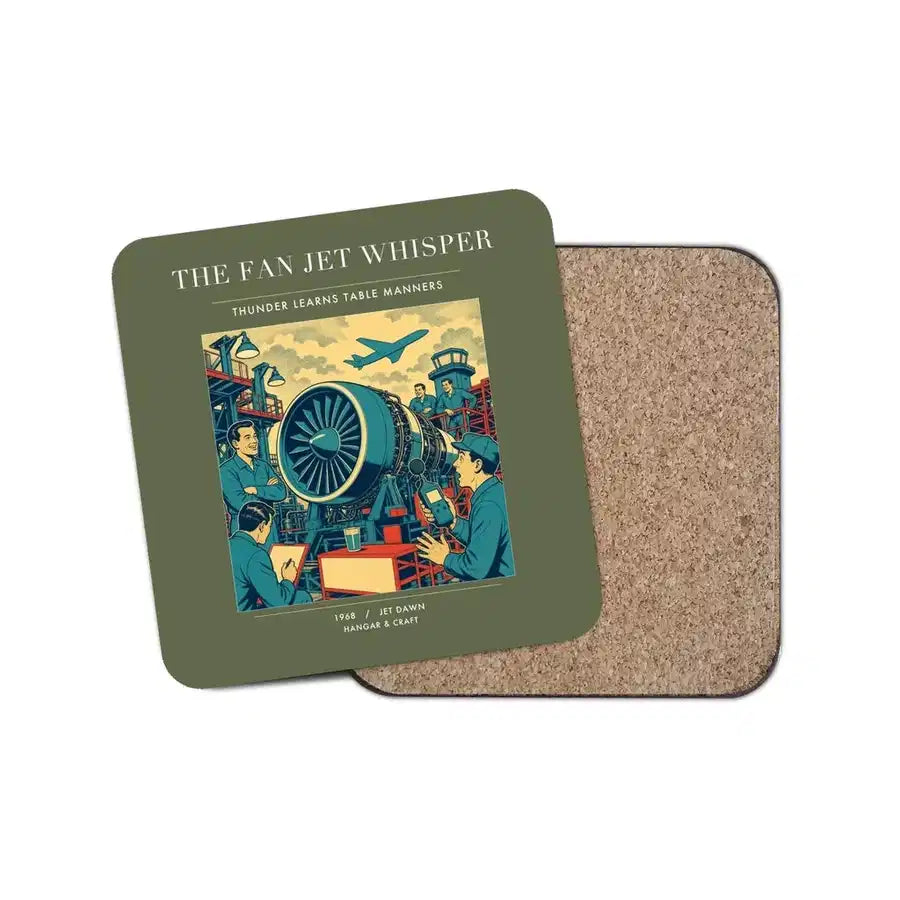 The Fan Jet Whisper - Designed Coasters design on green army 1-piece