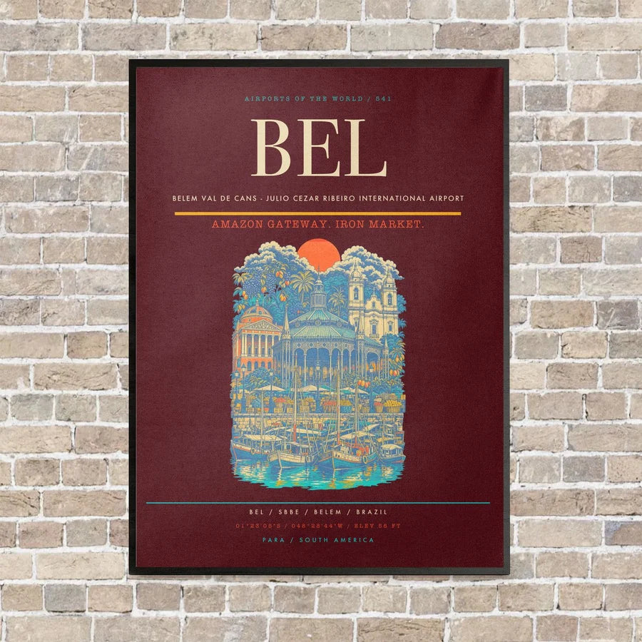 Belem Val de Cans - Julio Cezar Ribeiro International Airport BEL - Canvas Framed - Dark Red
