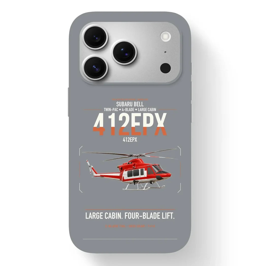 SUBARU Bell 412EPX design on gray magsafe iphone case, for iPhone 17 Pro