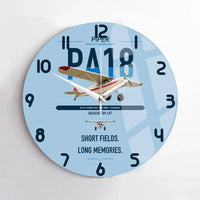 Thumbnail for Piper PA-18 Super Cub design on light blue no frame wall clock