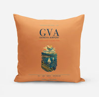 Thumbnail for Geneva Airport (GVA) design on orange pillow
