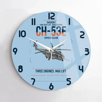 Thumbnail for Sikorsky CH-53E Super Stallion design on light blue no frame wall clock