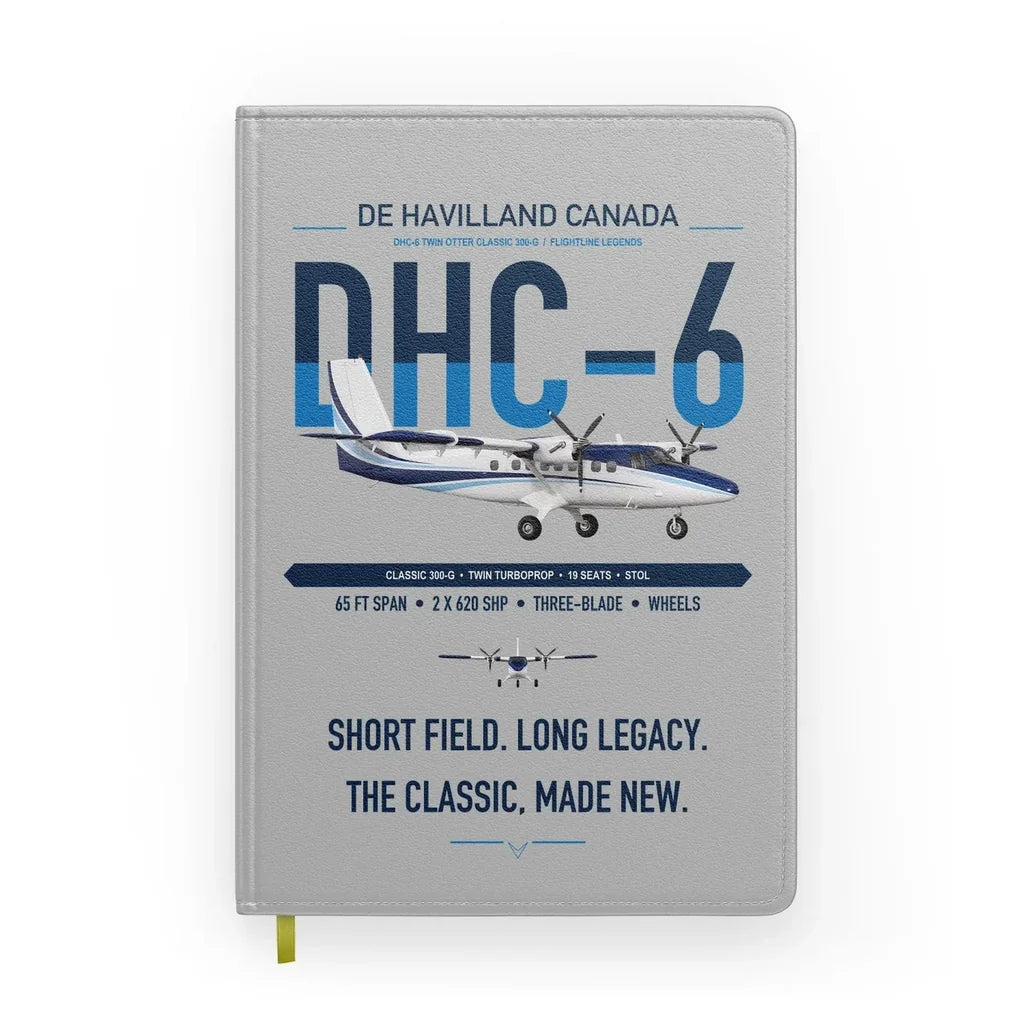 DHC-6 Twin Otter Classic 300-G design on light gray notebook