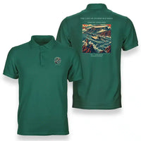 Thumbnail for VINTAGE G4494 - The Cape Of Storms Rounding - Double-Side Polo T-Shirt design on green
