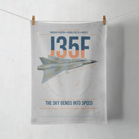 Thumbnail for Saab J 35F Draken design on light gray towel
