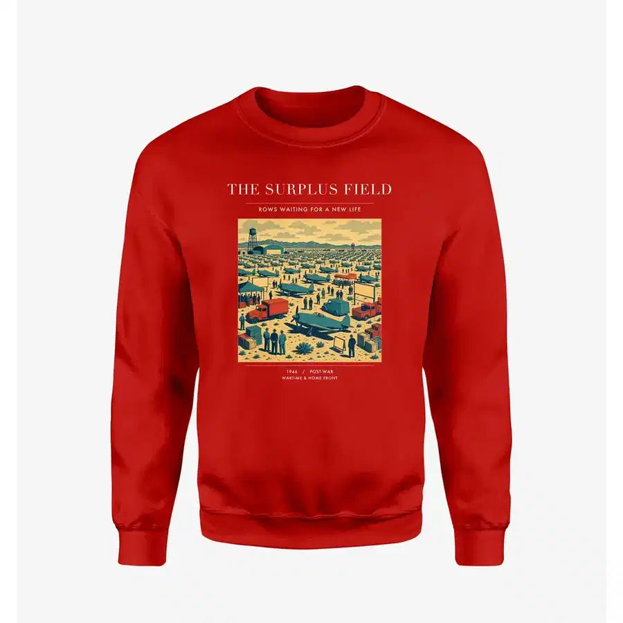 VINTAGE G4539 - The Surplus Field - Designed Sweatshirts design on red