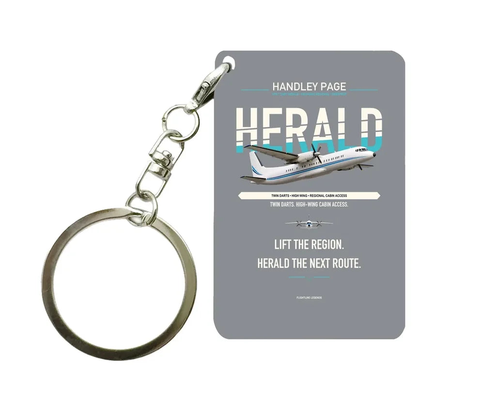Handley Page HPR.7 Dart Herald Key Chain design on gray key chain