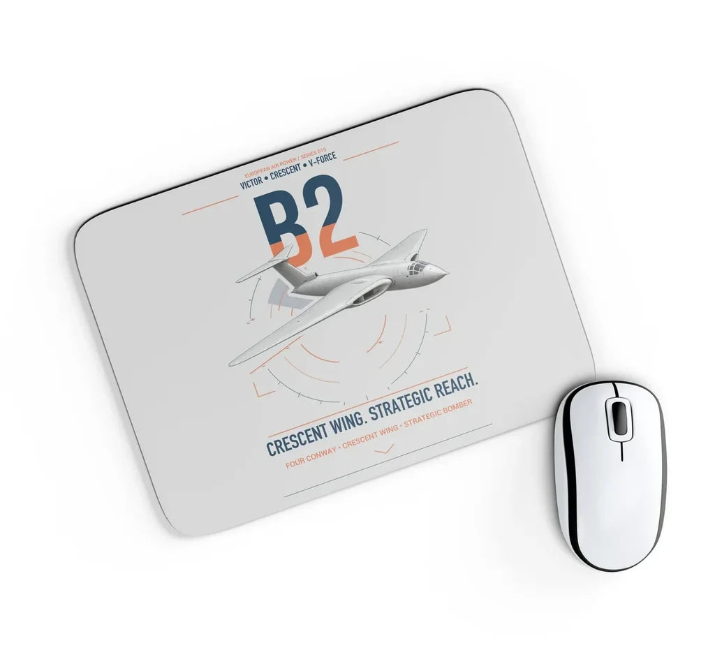 Handley Page Victor B2 design on light gray rectangle mouse pad
