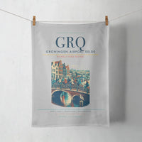 Thumbnail for Groningen Airport Eelde (GRQ) design on light gray towel
