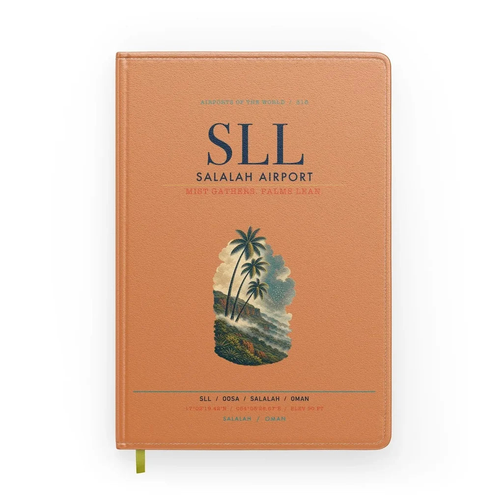 Salalah Airport (SLL) design on orange notebook
