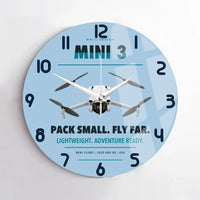 Thumbnail for DJI Mini 3 design on light blue no frame wall clock