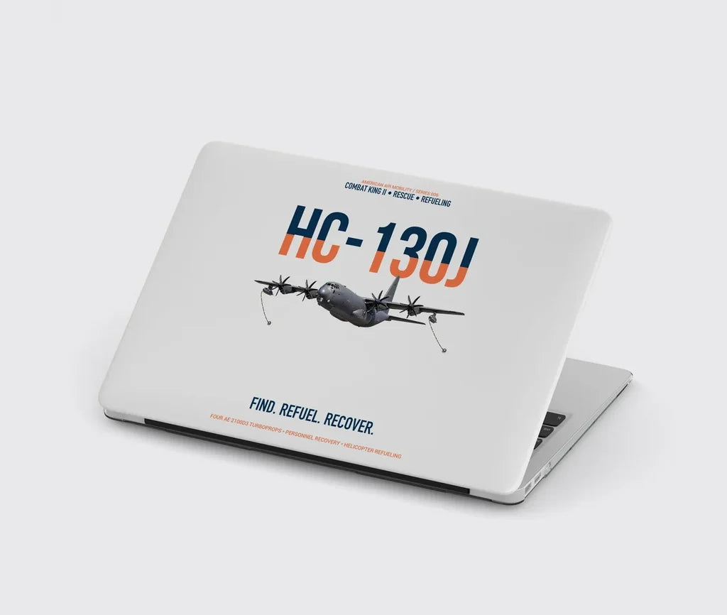 HC-130J COMBAT KING II design on light gray MacBook case