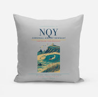 Thumbnail for Cornwall Airport Newquay (NQY) design on light gray pillow