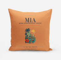 Thumbnail for Miami International Airport (MIA) design on orange pillow