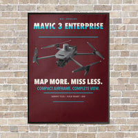 Thumbnail for DJI Mavic 3 Enterprise vertical canvas print - framed - dark red background