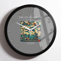 Thumbnail for VINTAGE G4044 - The Stunt School - Designed Wall Clocks design on gray framed