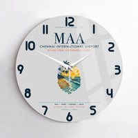 Thumbnail for Chennai International Airport (MAA) design on light gray no frame wall clock
