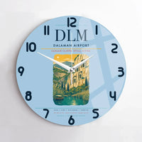 Thumbnail for Dalaman Airport (DLM) design on light blue no frame wall clock