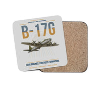 Thumbnail for B-17G Flying Fortress design on light gray 1 piece coaster