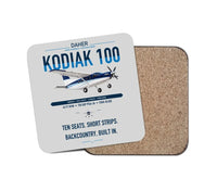 Thumbnail for Daher Kodiak 100 Series III design on light gray 1 piece coaster