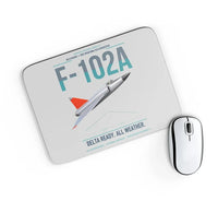 Thumbnail for F-102A Delta Dagger design on light gray rectangle mouse pad
