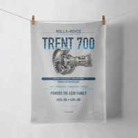 Thumbnail for TRENT 700 design on light gray towel