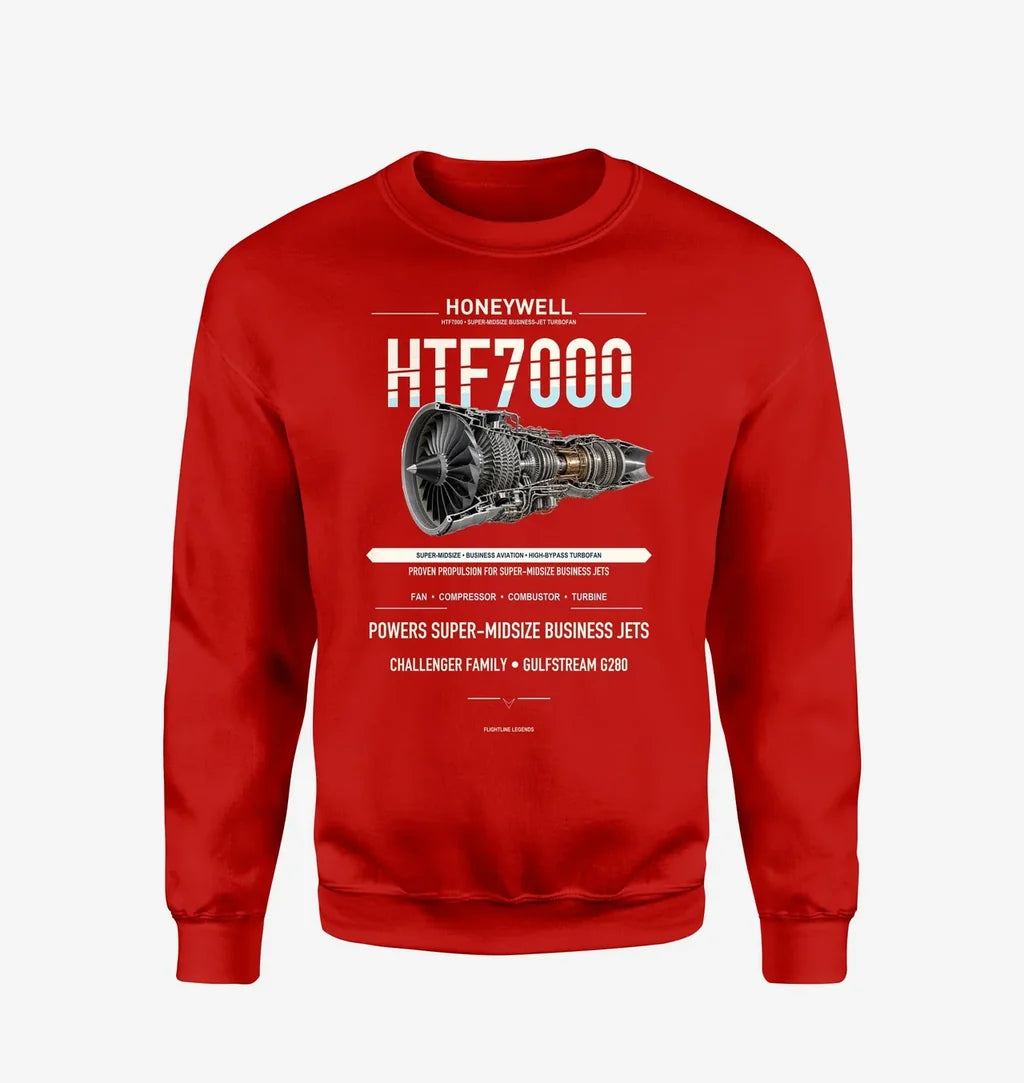 HTF7000 design on red sweatshirt