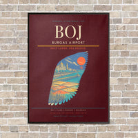 Thumbnail for Burgas Airport BOJ - Canvas Framed - Dark Red