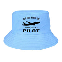 Thumbnail for Get High Every Day Sleep With A Pilot summer hat - light blue