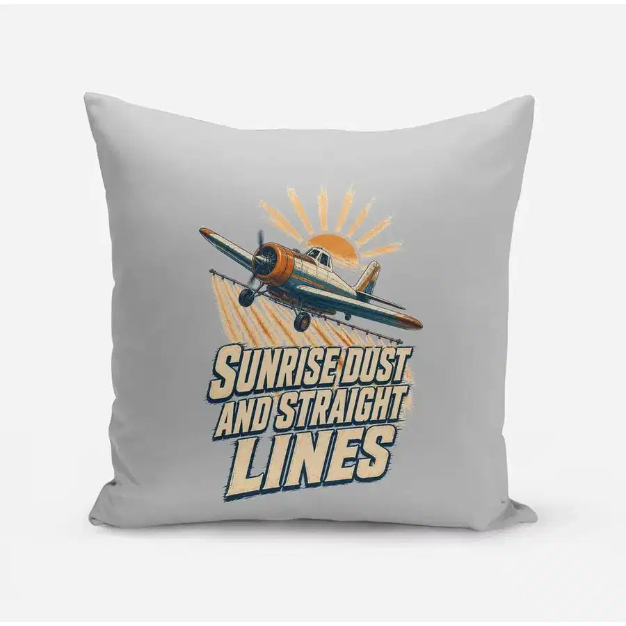 Sunrise Dust And Straight Lines design on light gray pillow