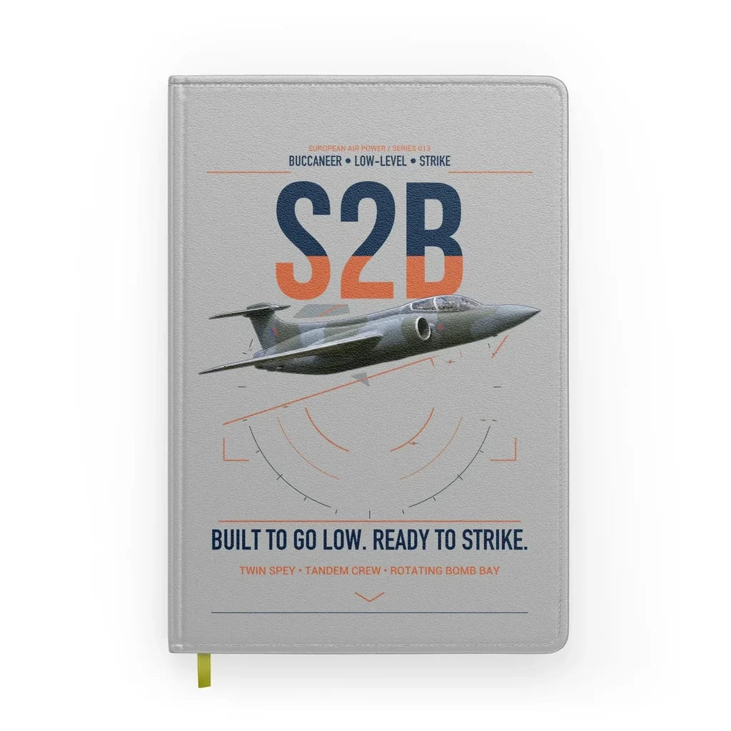 Blackburn Buccaneer S2B design on light gray notebook