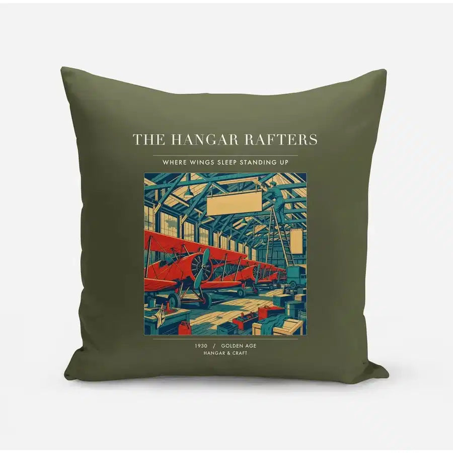 VINTAGE G4166 - The Hangar Rafters - Designed Pillows design on greenarmy
