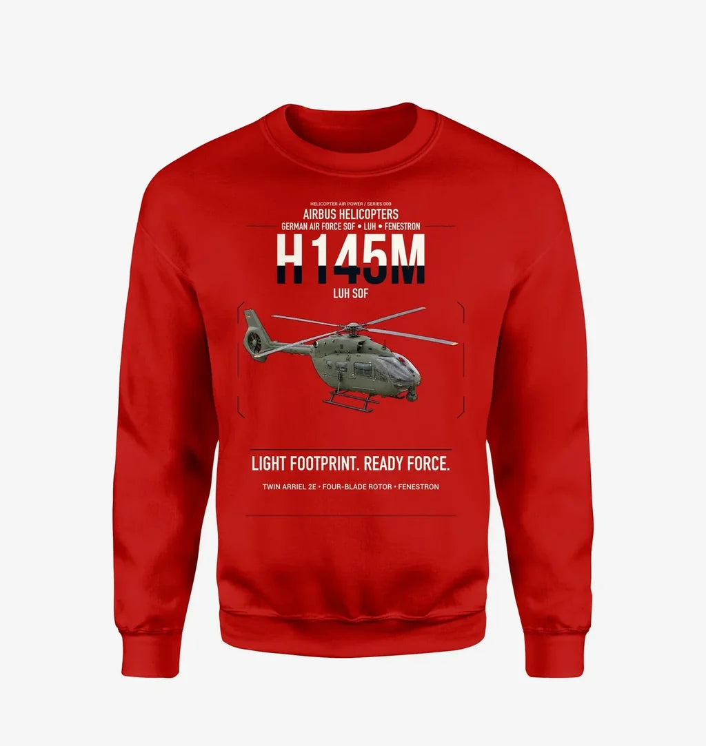 Airbus Helicopters H145M LUH SOF design on red sweatshirt