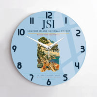 Thumbnail for Skiathos Island National Airport (JSI) design on light blue no frame wall clock