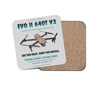 Thumbnail for Autel EVO II Dual 640T V3 design on light gray 1 piece coaster