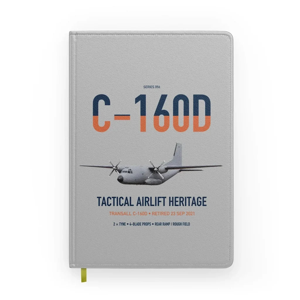 Transall C-160D design on light gray notebook