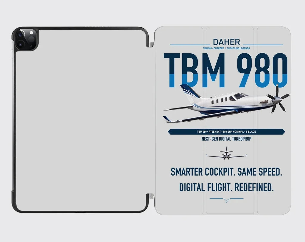 Daher TBM 980 design on light gray ipad tablet case