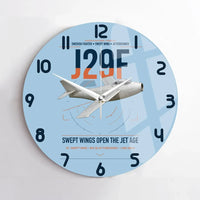 Thumbnail for Saab J 29F Tunnan design on light blue no frame wall clock