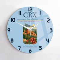 Thumbnail for Federico García Lorca Granada-Jaén Airport (GRX) design on light blue no frame wall clock