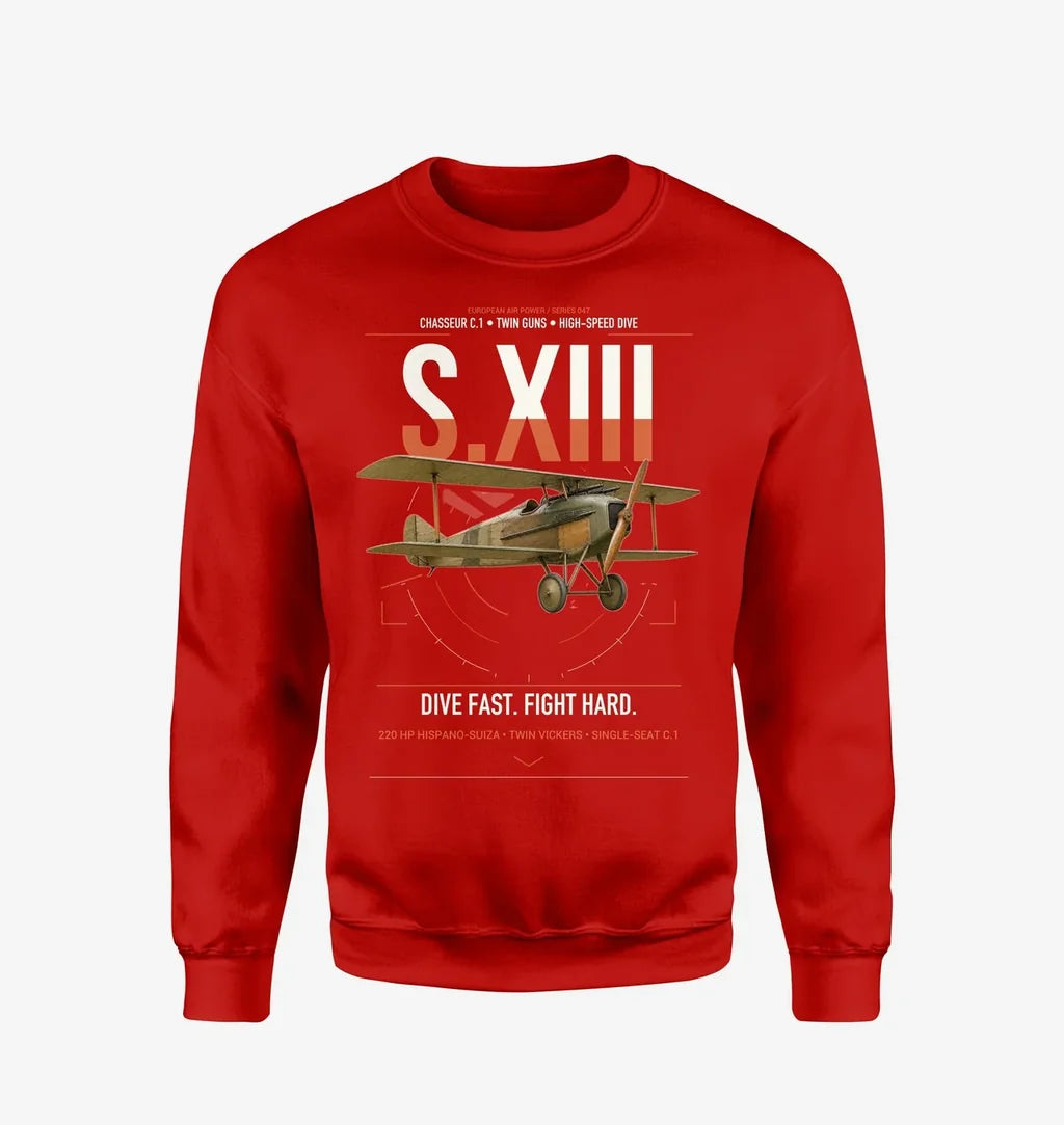 SPAD S.XIII C.1 design on red sweatshirt