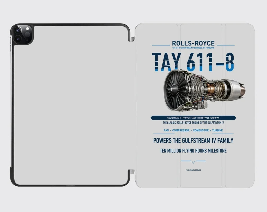 TAY 611-8 design on light gray ipad tablet case