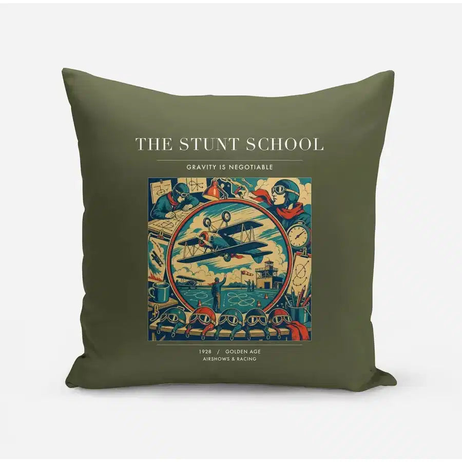 VINTAGE G4044 - The Stunt School - Designed Pillows design on greenarmy